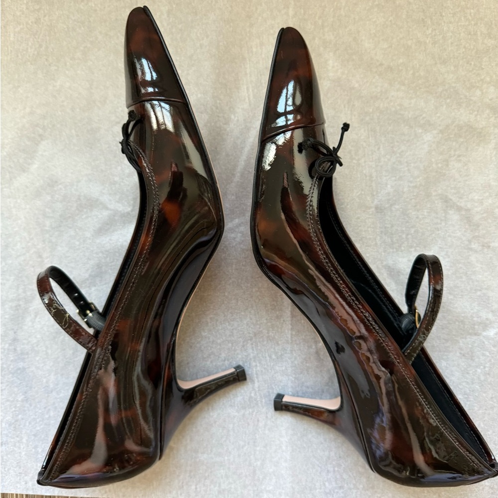 J. Crew Made-in-Italy Colette cap-toe pumps in tortoise-print leather- size 9